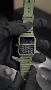 Jam Tangan Pria Casio CA-53WF-3B Data Bank Digital Dial Green Resin Band