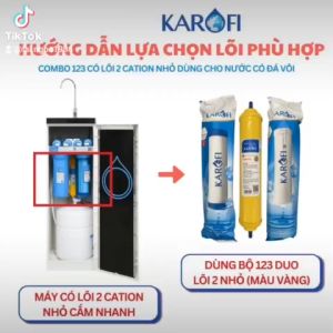 Bộ Lõi Lọc Nước Số 123- Karofi - Xử Lý Đá Vôi-Dùng Thay Cho Model: K8Ro-H - Hiệu Karofi