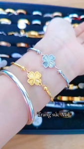 Lắc tay titan trắng/vàng – phụ kiện nữ xinh xắn – chống dị ứng bền đẹp lâu dài