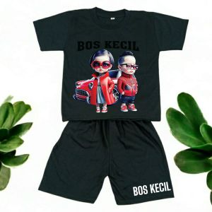 SETELAN BAJU ANAK MOTIF BOS KECIL UNTUK USIA 1-10 TAHUN