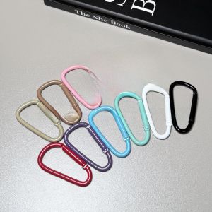 Outdoor Backpack Mobile Phone Lanyard Buckle DIY Bag Connector Short Rope Doll Key Ring Colorful Baked Paint D-Shaped Spring Buckle Open Small Hook