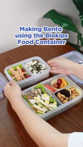 Biokips Rectangular Food Storage Container with 2 Compartments 900ml | Made from Polypropylene (PP) | BPA Free | 100% Airtight and Leakproof | Microwave and Freezer Safe