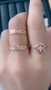 CINCIN EMAS KADAR 300/6 KARAT DAN KADAR 375/8 KARAT CINCIN WANITA MODEL TERBARU TERNAMA CINCIN REMAJA DEWASA BERKELAS CT 615 CT 636 CT 650