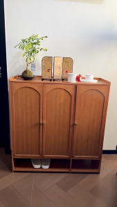 7/8 Layers Wooden Shoe Cabinet With Door Bamboo Shoe Rack Shelf Organizer Household Space Savers
