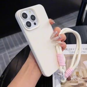mally Designed Leather Phone Case for iPhone 11 13 12 14 15 16 Pro Max PLUS casing Soft COVER WITH Hanging ROPE TO prevent FALLING for iphone13 Case