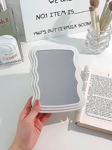 HOVELSHOP Kaca Make Up Aesthetic Cermin Meja Rias Standing Mirror Square Kawai Cute