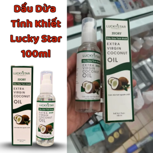 Dầu dừa tinh khiết Lucky Star Extra Virgin Coconut Oil 100ml Giúp Tóc Suông Mượt Da Mịn Màng.