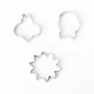 3PCS Bee Flower Cookie Cutter Set Stainless Steel Molds for Biscuit Dessert Decor Garden Party Afternoon Tea Home DIY Baking