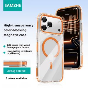 Samzhe | SAMZHE for iPhone 17 Pro Max Case Magnetic Magsafe Compatible Transparent Premium Anti-Drop High-End Protective Cove