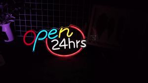 รุ่นยอดนิยม 24 ชั่วโมง open ไฟตกแต่งนีออนไฟส่องสว่างป้ายโฆษณา