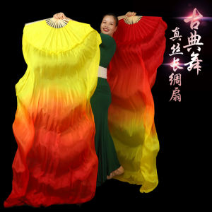 พัดเต้นรำไหมไฟ ผ้าไหมสีผสม ยาว ของเล่นการแสดง ไฟลุกขึ้นจากเมฆ กระดาษแข็ง ไม้ไผ่ ผ้าไหม น้ำหนักเบา กระดานเต้นรำ