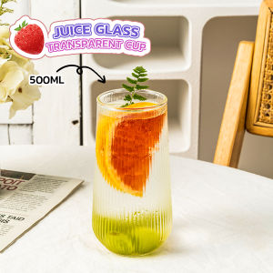 BIBLIO Water Cup Coffee Milk Vertical Pattern Glass Simple Style High-Value Household Drink Cups 500ml