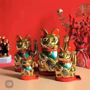 Believe Big 8’’ Gold Cat Display Lucky Charm Maneki Neko Lucky Cat Japan Lucky Cat Waving Welcome Lucky Cat For Business Waving Chinese Cat Waving Feng Shui Lucky Charm Display Home Decorations Display Pusa Lucky Charm Big Lucky Charm For Business