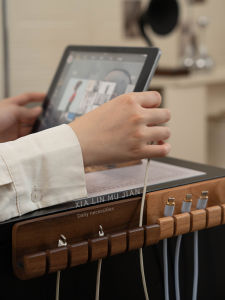 Black Walnut Solid Wood Desktop Cable Organizer Computer Data Cable Storage No Punching Self Adhesive Fixator