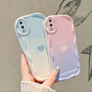 Vivo Y93 Y93S Gradient Heart Silicone Frosted Protective Case Womens Style Anti-Fall Anti-Slip Soft Shell Popular Internet Celebrity Brand