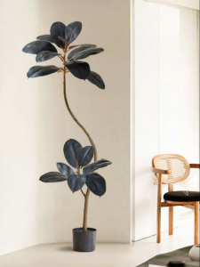 Premium Luxury Indoor Fake Plant Black King Rubber Tree