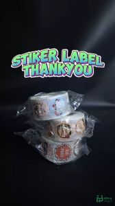 Stiker Label Thank You Terima Kasih Sticker Roll (500 Pcs) Ucapan Bulat Stiker Tempel Colorfull 25 cm