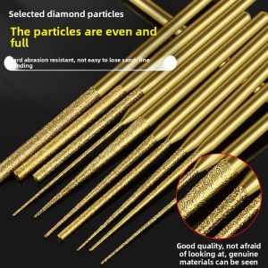 MONLEYTA | Titanium Coated Tile Drilling Needle Extra Long Sharp Cylinder Jade Polishing Tool Marble Grinding Sharpener For Ceramics