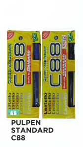 Standard Castello C88 Pulpen Semi Gel 0.5 - Hitam / Biru [1 Pack / 12 + 1 Pcs]