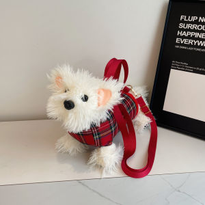 Cute Gaoxidi Puppy Doll Bag Cartoon Plush Doll Crossbody Shoulder Handbag Girl Chinese Valentines Day Gift