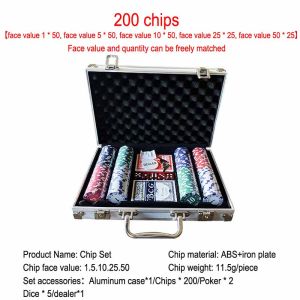 Texas Hold Em Poker Set 500 Chips Texas Poker Dice Game Sports Fitness Fans Goods Chess Card Intelligence Chip Weight 1800g