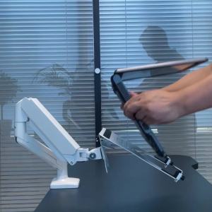 Laptop Monitor Arm Laptop Arm Dual-Purpose Lifting Rotating Stretch Air Pressure Increasing Base Dormitory Bookcase 笔记本支架