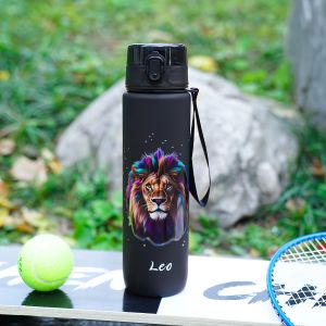 1000ml/34OZ outdoor sports constellation water bottle with lid leak-proof and durable suitable for running cycling a gift