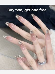 White Moon Tooth False Nails Long Wear Nail Patches Student Friendly Easy Apply Salon Quality Nail Art Finished Product