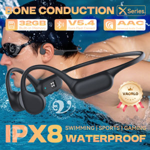 Original VAORLO True Bone Conduction Wireless Headphone IPX8 Waterproof Swimming Sport Hifi Headsets Bluetooth 5.4 32GB MP3 Play