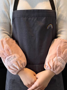 Winter Sleeve Covers Office Womens Fleece Lined Waterproof Dirty Resistant Cute Cartoon Baby Protective Arm Covers