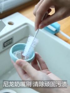 5Pcs Bottle Brushes Baby Milk Feeding Bottle Brush Sponger Nipple Brush Stainless Steel Straw Brush
