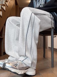 Trendy Sports Mens Relaxed Fitstraight Leg Casual Pants Adaptable for Teenagersfavorable during Daily Activities