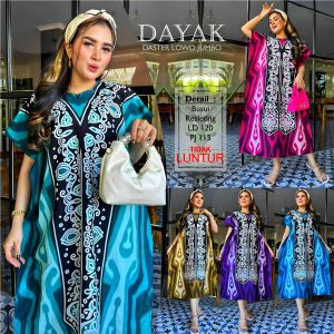 Daster Kalong Lowo Jumbo Busui Resleting Motif Batik Songket Toraja Dayak Bumil / Daster Rayon Adem