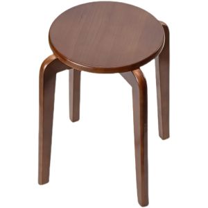 Solid Wood round Stool Home Living Room Dining Table Stool Original Wood Restaurant Stackable Stool Simple Practical Style