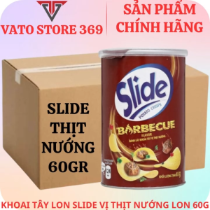Bánh lát khoai tây SLIDE vị thịt nướng lon 60g