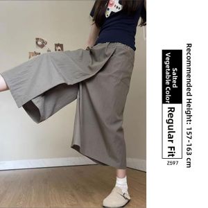 XIANYIJIAO | American Workwear Skirt Pants Thin Summer High Waisted Slim-fit