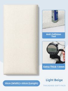 Modern Minimalist Soft Pad Wall Stickers Self Adhesive Tatami Bedside Collision Proof Warmth Adding Wall Decals for Bedroom