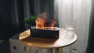 Colourful Flame Air Humidifier Fire Aromatherapy Essential Oil Diffuser Aroma Ultrasonic Mist Maker Mini 火焰香薰机 加湿器