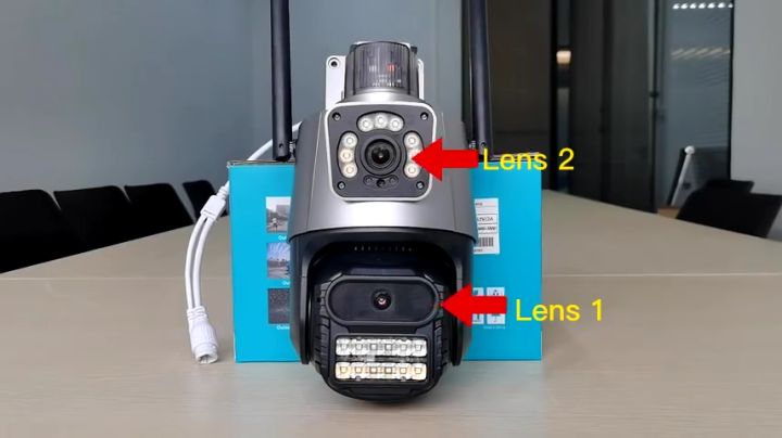 8MP 4K Wifi Camera Dual Lens Security Protection Waterproof Security CCTV  Video Surveillance Camera Police Light
