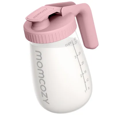 Momcozy Breast Milk Pitcher Resistant to Heat and Cold Abrupt Temp Swings No Leak Glass Breast Milk Fridge Storage Container with Wide Mouth Fast Baby Formula Maker