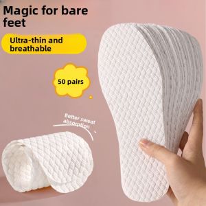 50 Pairs Absorbent Anti-Odor Breathable Thin Slip-Resistant Soft Comfortable Shoe Insoles