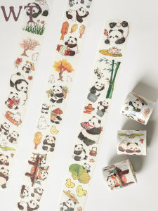 Original WT Adhesive Tape Cute Animal Panda Design Journey of Fat Panda Traditional Chinese Style Paper Tape for Crafts And Business
