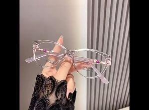 CHARMRAY Photochromic Anti Radiation Cat Eye Eyeglasses for Women Retro Replaceable Lenses