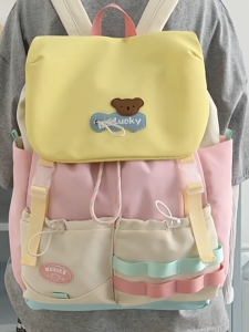 Tas Ransel Lucu Tahan Air Bahan PU Y2k Tas Ransel Perjalanan Tidak Mudah Kusut Ransel Kelas Atas