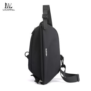 LouisWill Men Bag Nylon Chest Pack Functional Chest Bag Crossbody Beg Zipper Bag Sports Bag Waterproof Bag Street Shoulder Bag Messenger Bag Travel Bag Work or Business Bag