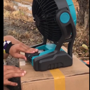 พัดลม makita พัดลมมากีต้า 12นิ้ว พัดลมแคมป์ปิ้งพกพา พร้อมไฟ LED 2 in 1 ปรับความสูงได้ ใช้งานได้นาน พร้อมชาร์จไว 4.0Ah