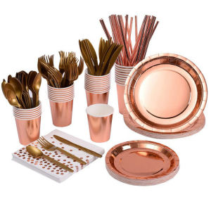 Cartoon Panda Party Supplies Disposable Tableware Set Birthday Decoration Pull Flag Triangle Flag Paper Plates Cups for Events