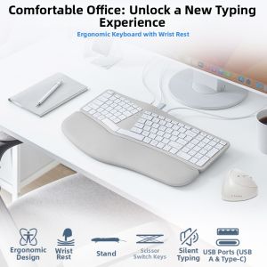 Hinomi | Ergonomic Silent Keyboard with Wrist Rest