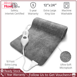 Extra Large Electric Heating Pad for Back Pain and Cramps Relief 12X24 Inch - Soft Heat for Moist & Dry Therapy