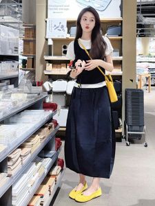 XUECAIQI | Slimming Stylish Summer Suit For Plus Size A-Line Skirt T-Shirt